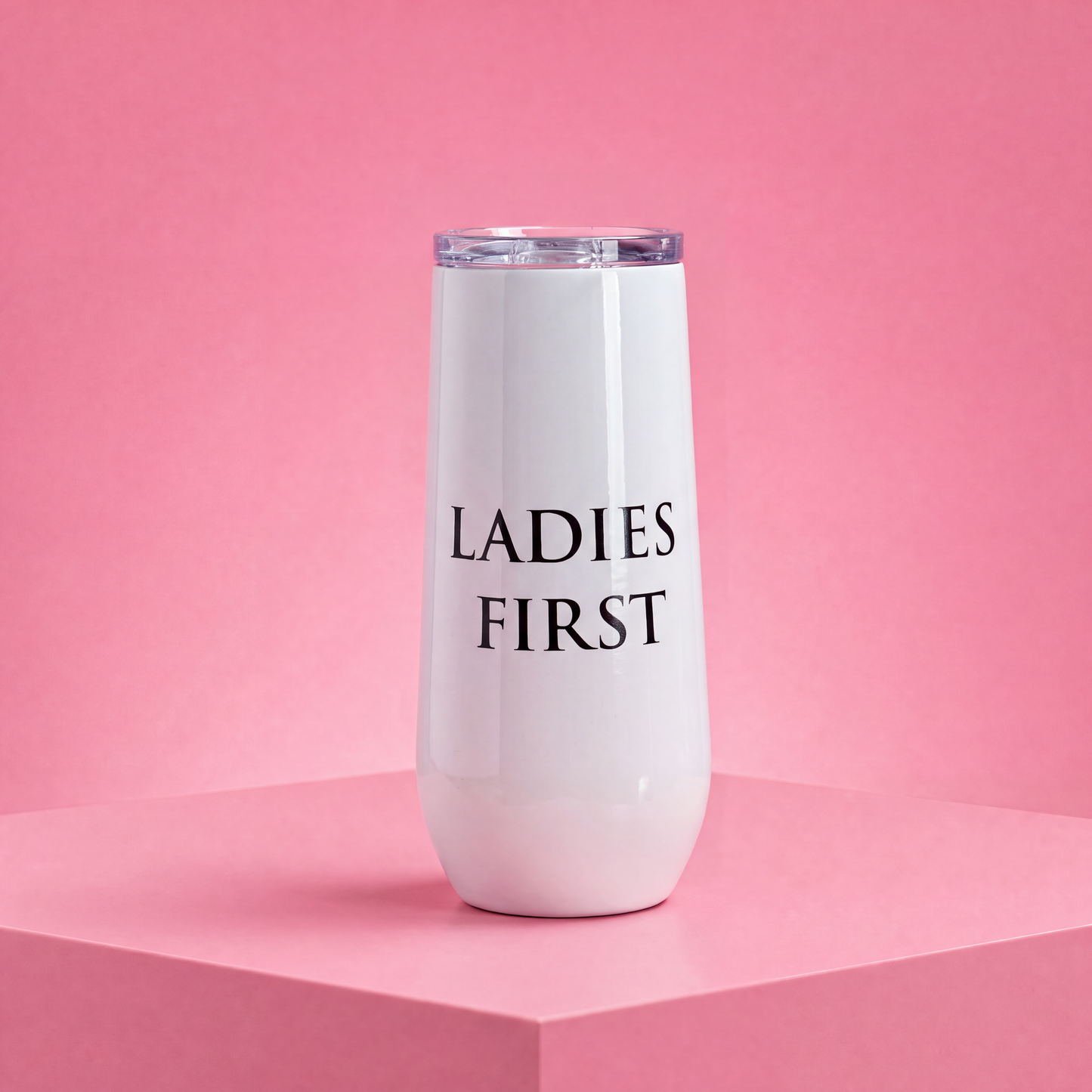 Ladies First Champagne Tumbler with Fliptop Lid | Stainless Steel Insulated Flute-Santa Barbara Design Studio-The Bullish Store