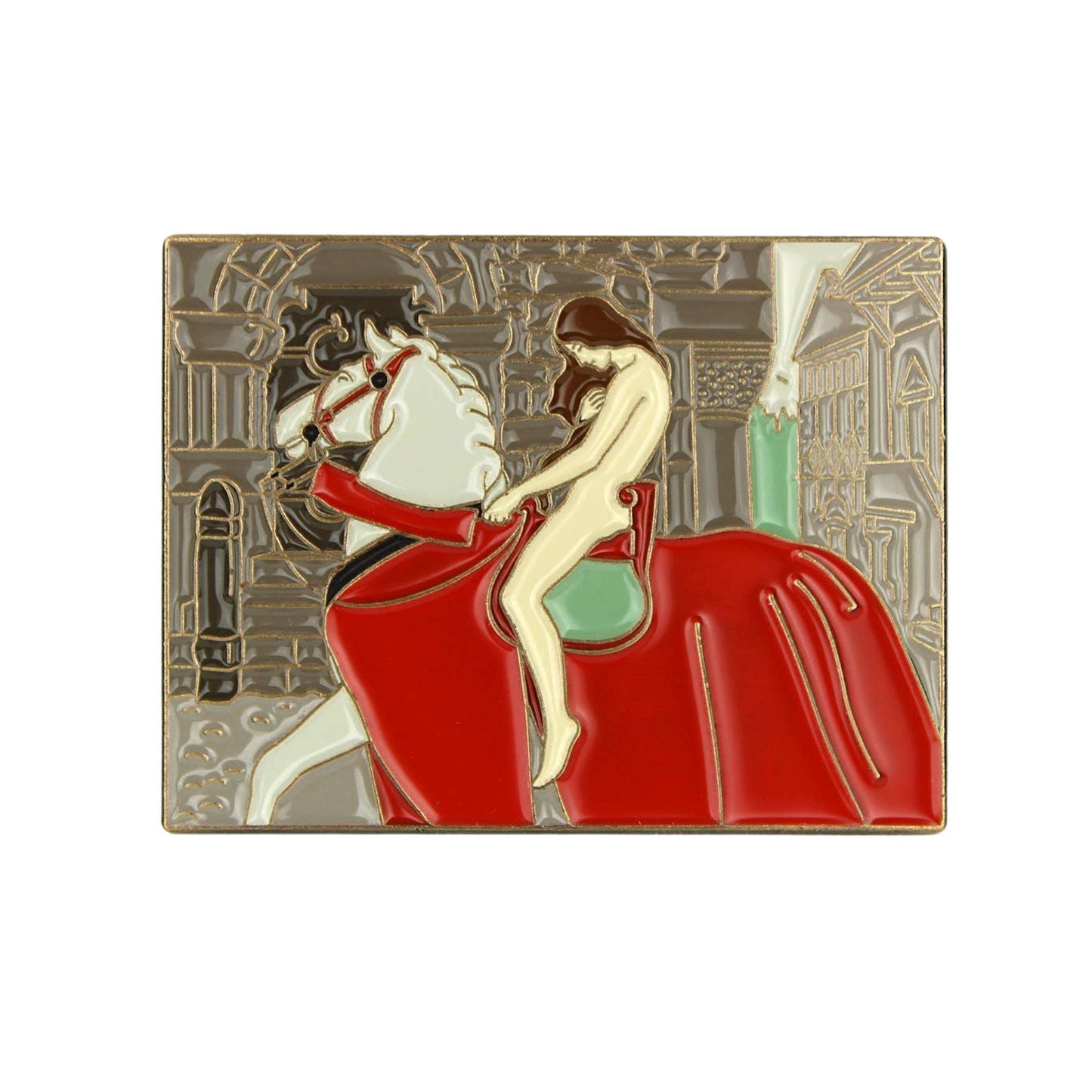 Lady Godiva Enamel Pin Inspired by John Collier | Pre-Raphaelite Art Soft Lapel Pin | 1.5" x 1.15"