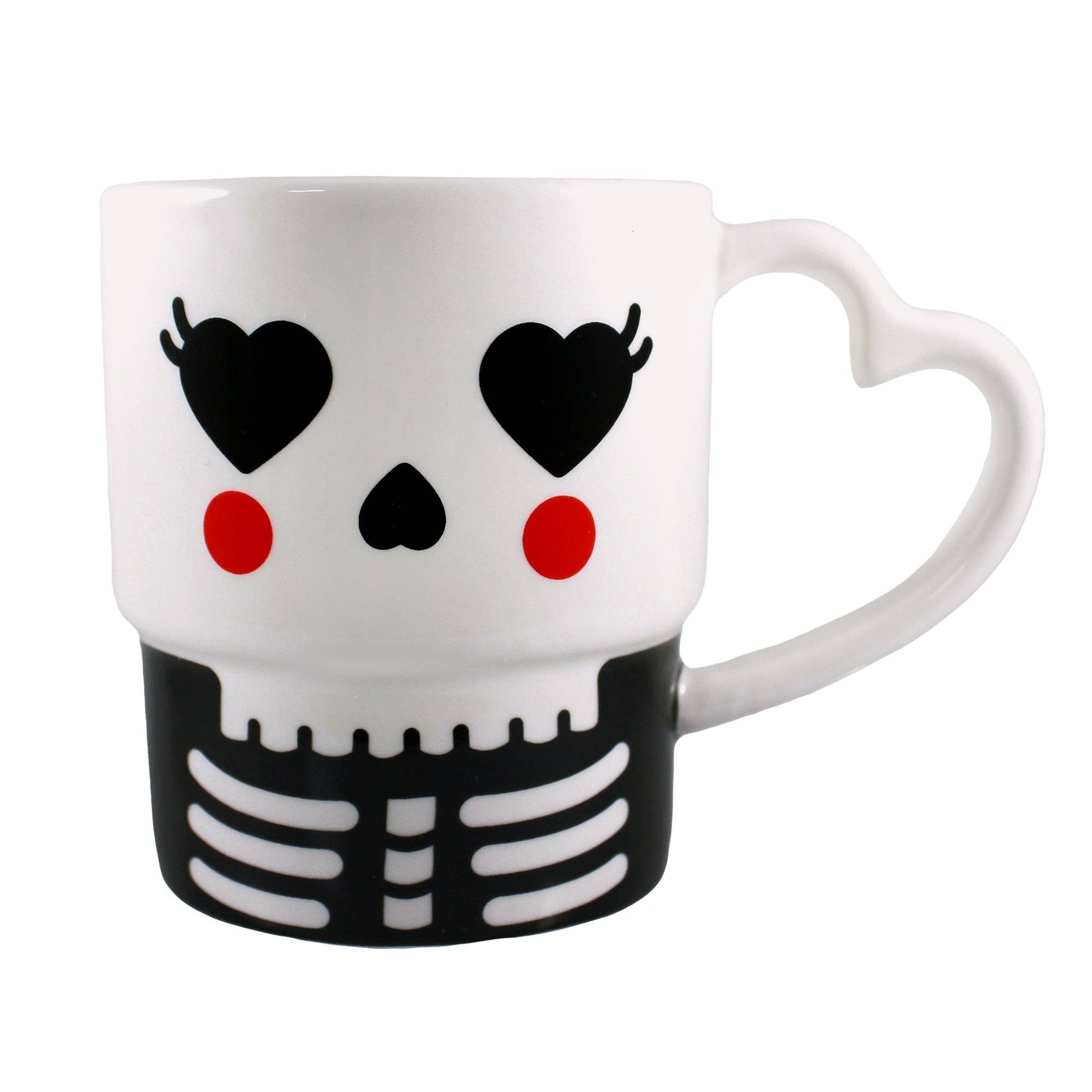 Lady Skull Cute Spooky Mug | Creepy Ceramic Tea Coffee Mug | 11 oz