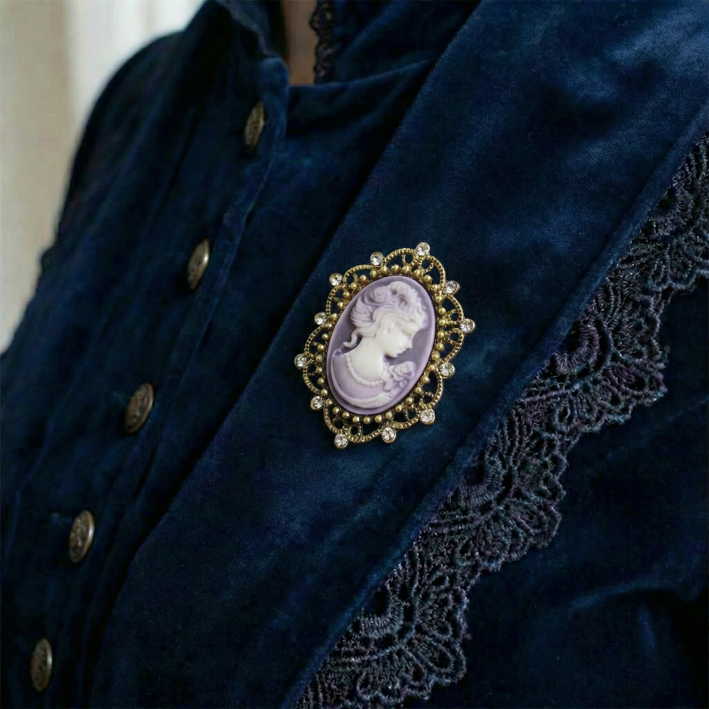 Lady of Letters Classic Cameo Brooch in 6 Color Choices