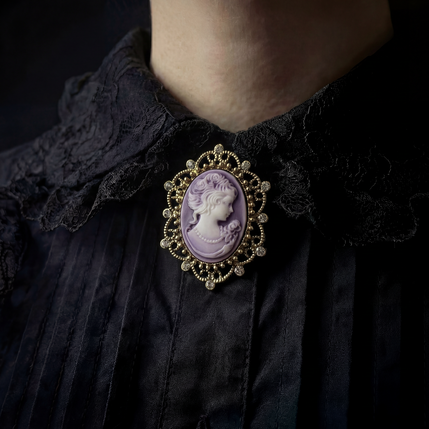 Lady of Letters Classic Cameo Brooch in 6 Color Choices