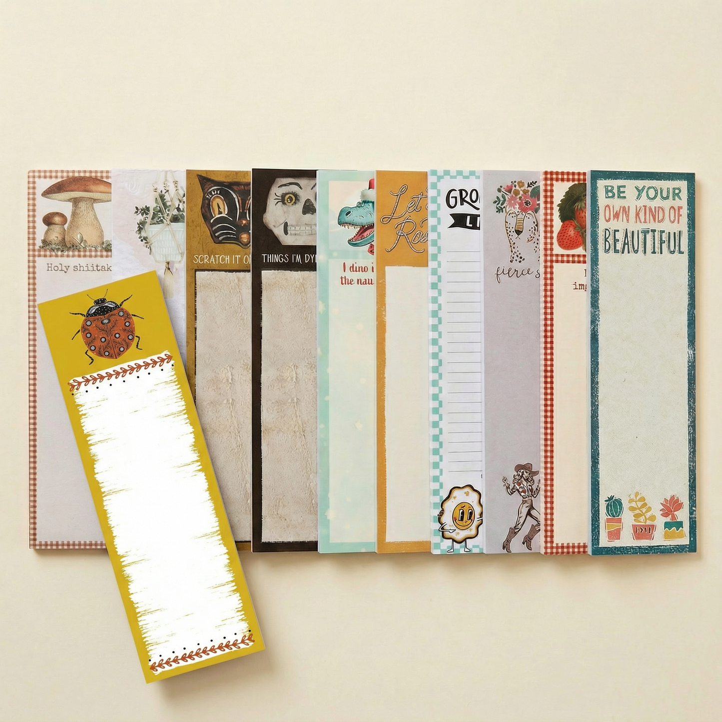 Ladybug Magnetic List Pad | Ladybird Beetles Notepad | 2.75" x 9.50"