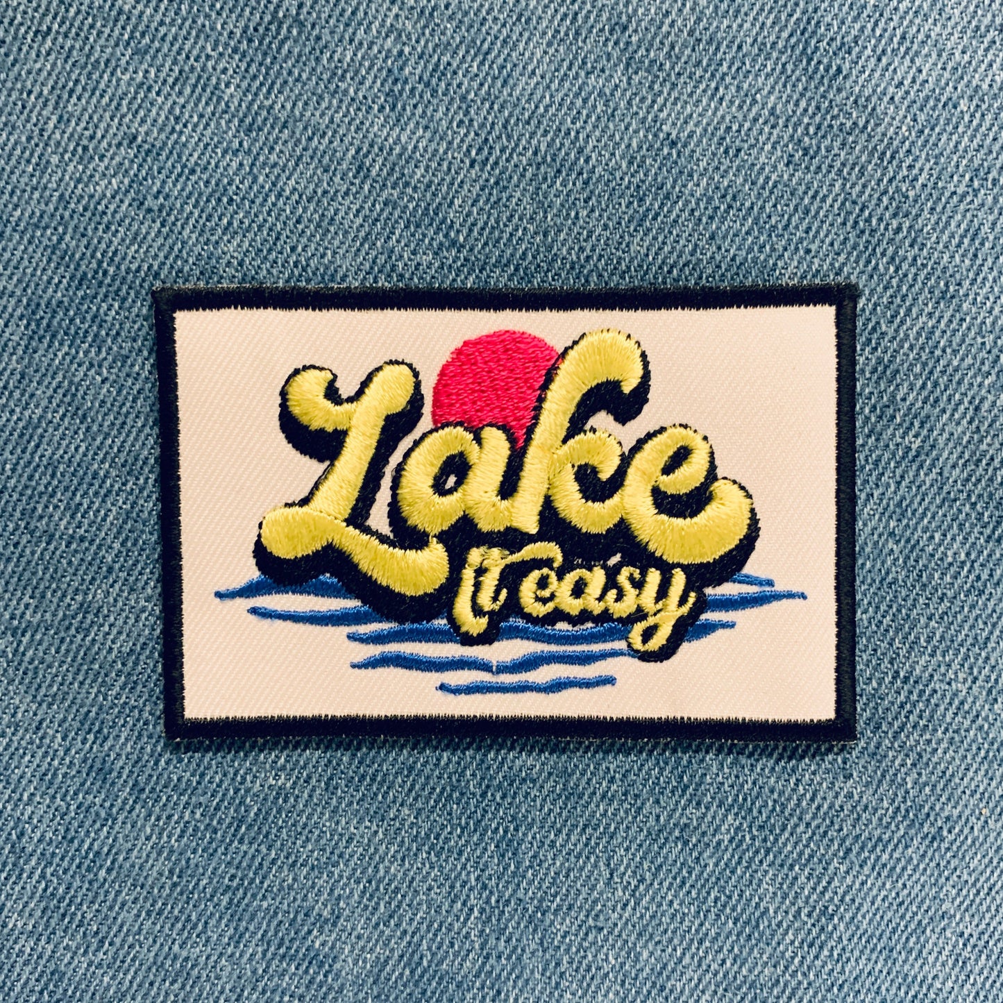 Lake It Easy Embroidered Patch Iron-On for Hats | Heat-seal Patches