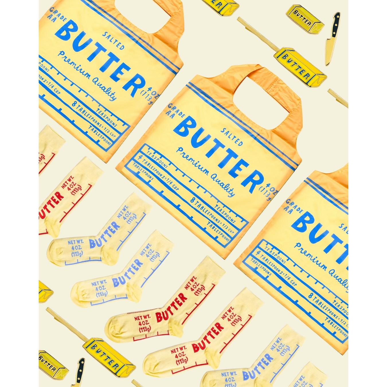 Small Butter Crew Socks in Yellow | Unisex or Women's