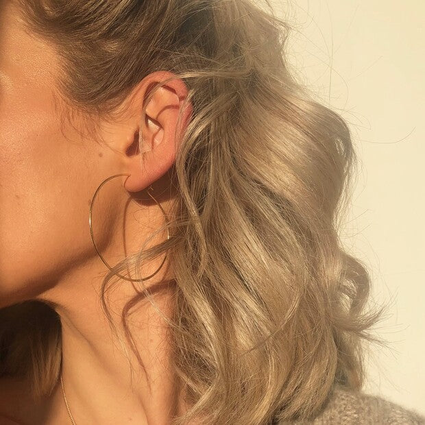 Silver Cz Thin Claw Set Hoop Earrings in White | Goldmark (AU)