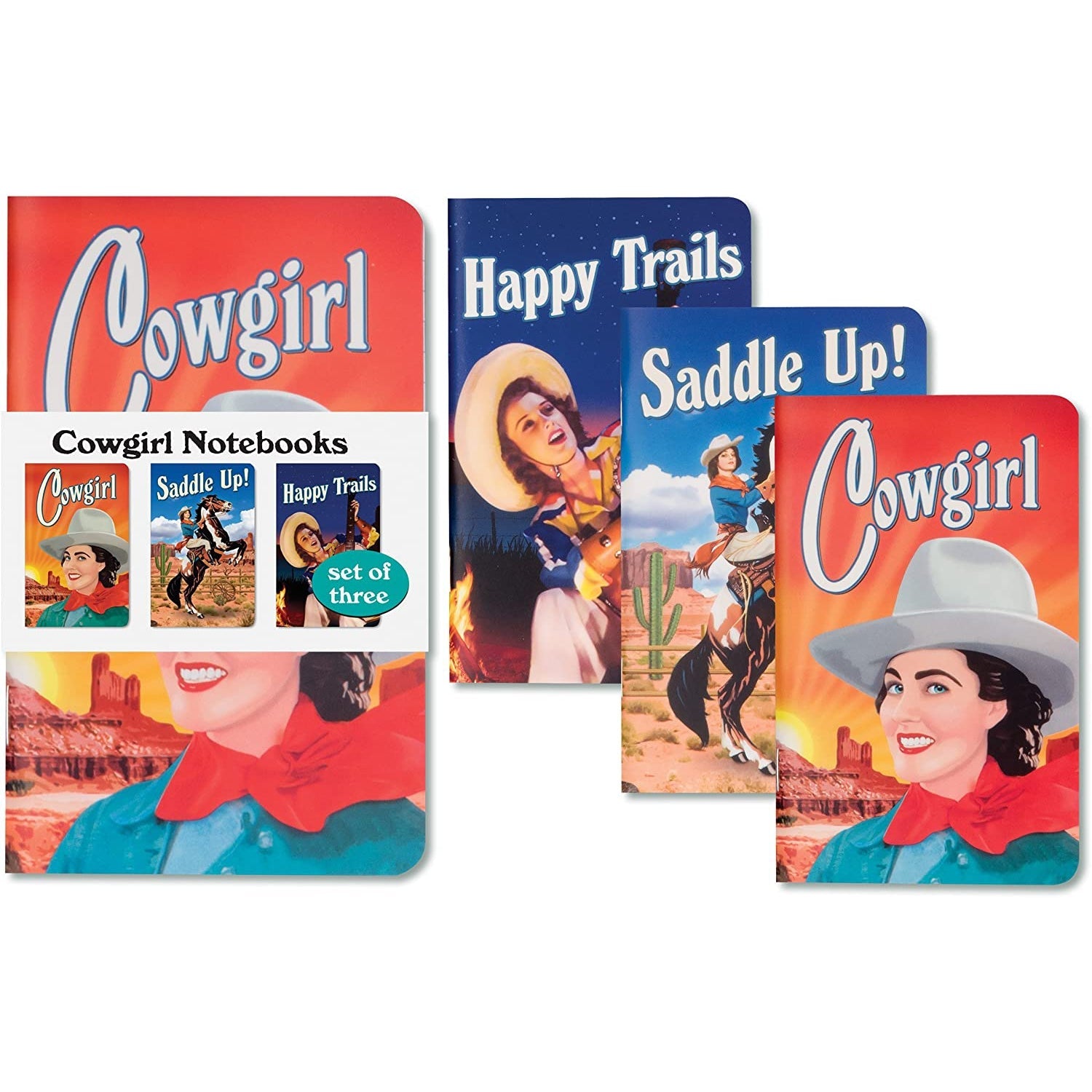 Last Call! Cowgirl Pocket Journal Notebook - Set of 3