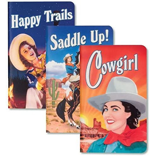 Last Call! Cowgirl Pocket Journal Notebook - Set of 3