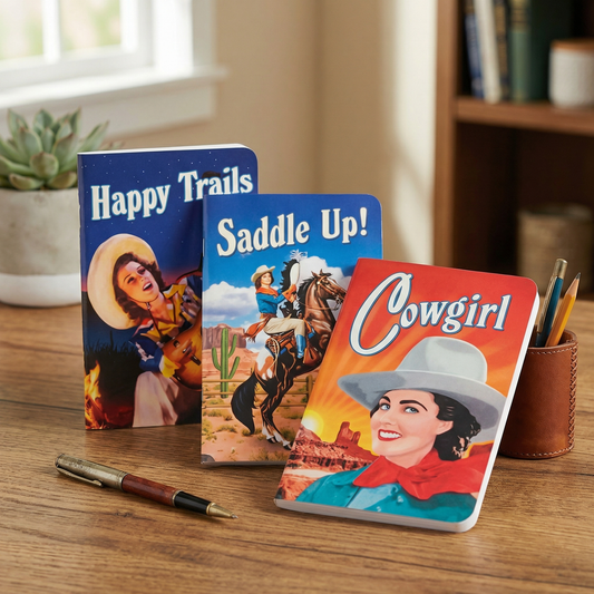 Last Call! Cowgirl Pocket Journal Notebook - Set of 3