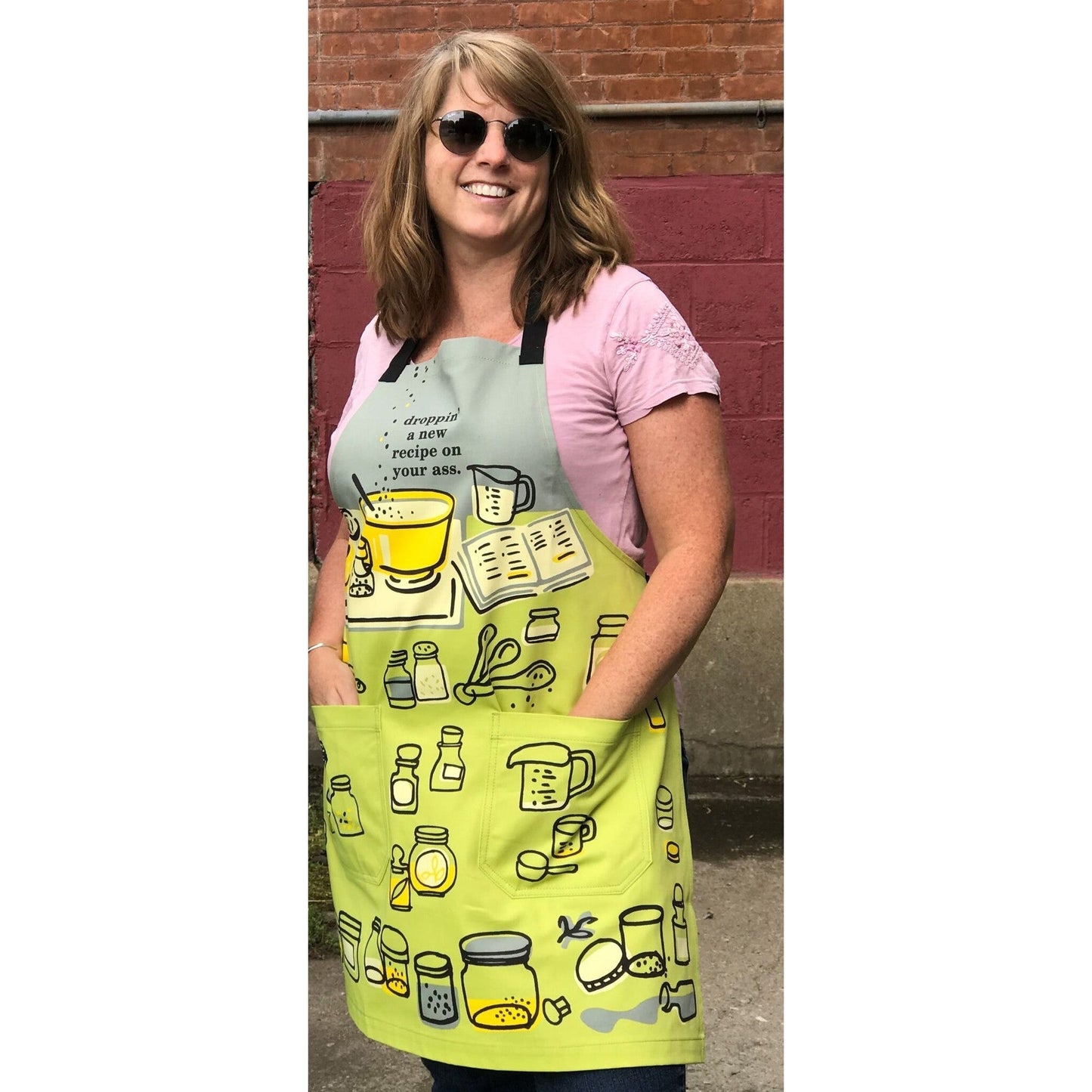 Last Call! Droppin' A New Recipe On Your Ass Funny Cooking and BBQ Apron Unisex 2 Pockets Adjustable Strap 100% Cotton | BlueQ at GetBullish