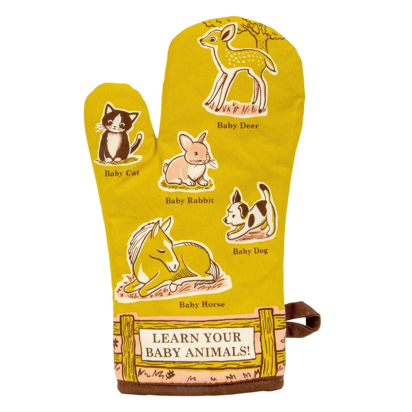 Last Call! Learn Your Baby Animals Oven Mitt with Animal Design | Kitchen Thermal Single Pot Holder | BlueQ at GetBullish