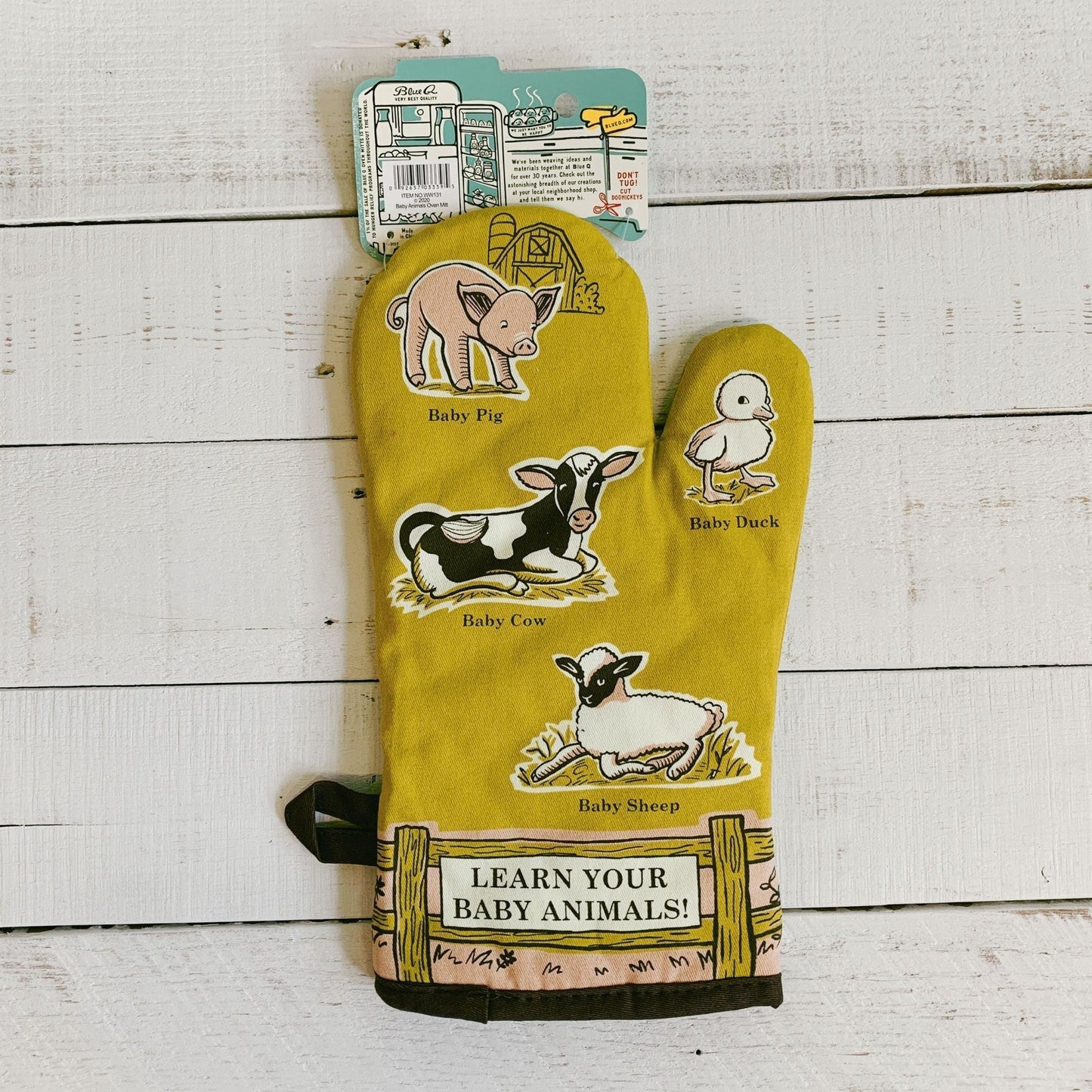 Last Call! Learn Your Baby Animals Oven Mitt with Animal Design | Kitchen Thermal Single Pot Holder | BlueQ at GetBullish