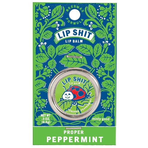 Last Call! Lip Shit Lip Balm in Proper Peppermint Beeswax Formula | Lip Moisturizer in Tin | .3oz | BlueQ at GetBullish