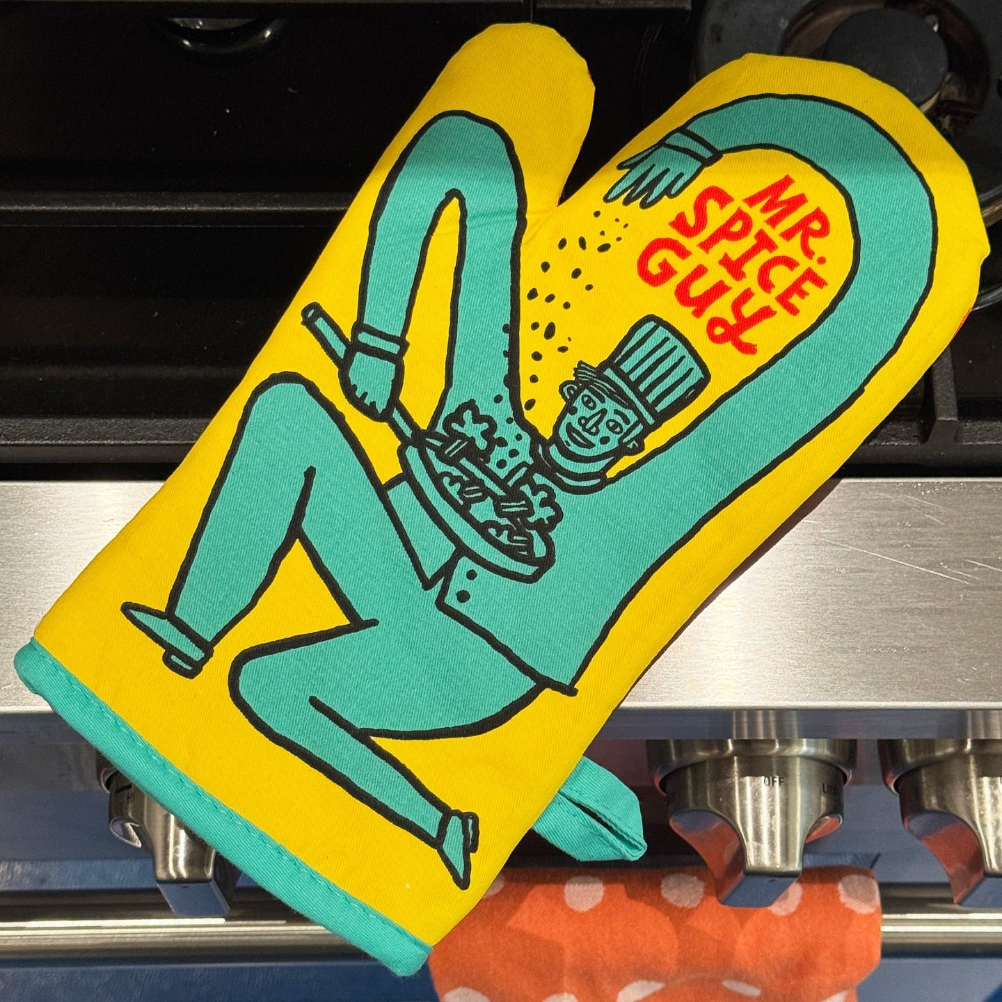 Mr. Spice Guy Oven Mitt | Father's Day Gift for Men | Kitchen Thermal Single Pot Holder | BlueQ at GetBullish