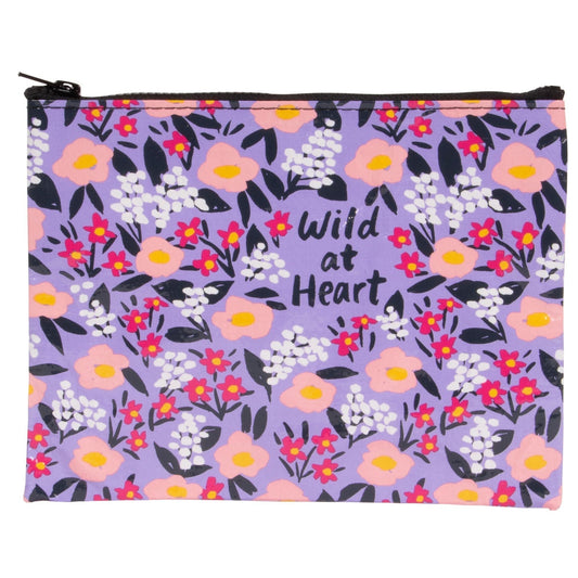 Last Call! Wild At Heart Floral Recycled Material Zipper Pouch | BlueQ at GetBullish