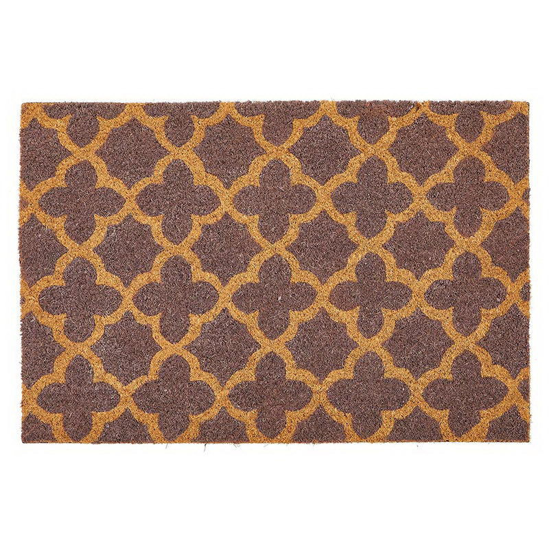 Lavender Print Coir Fiber Doormat | Outdoor Patio Rug | 24" X 17"