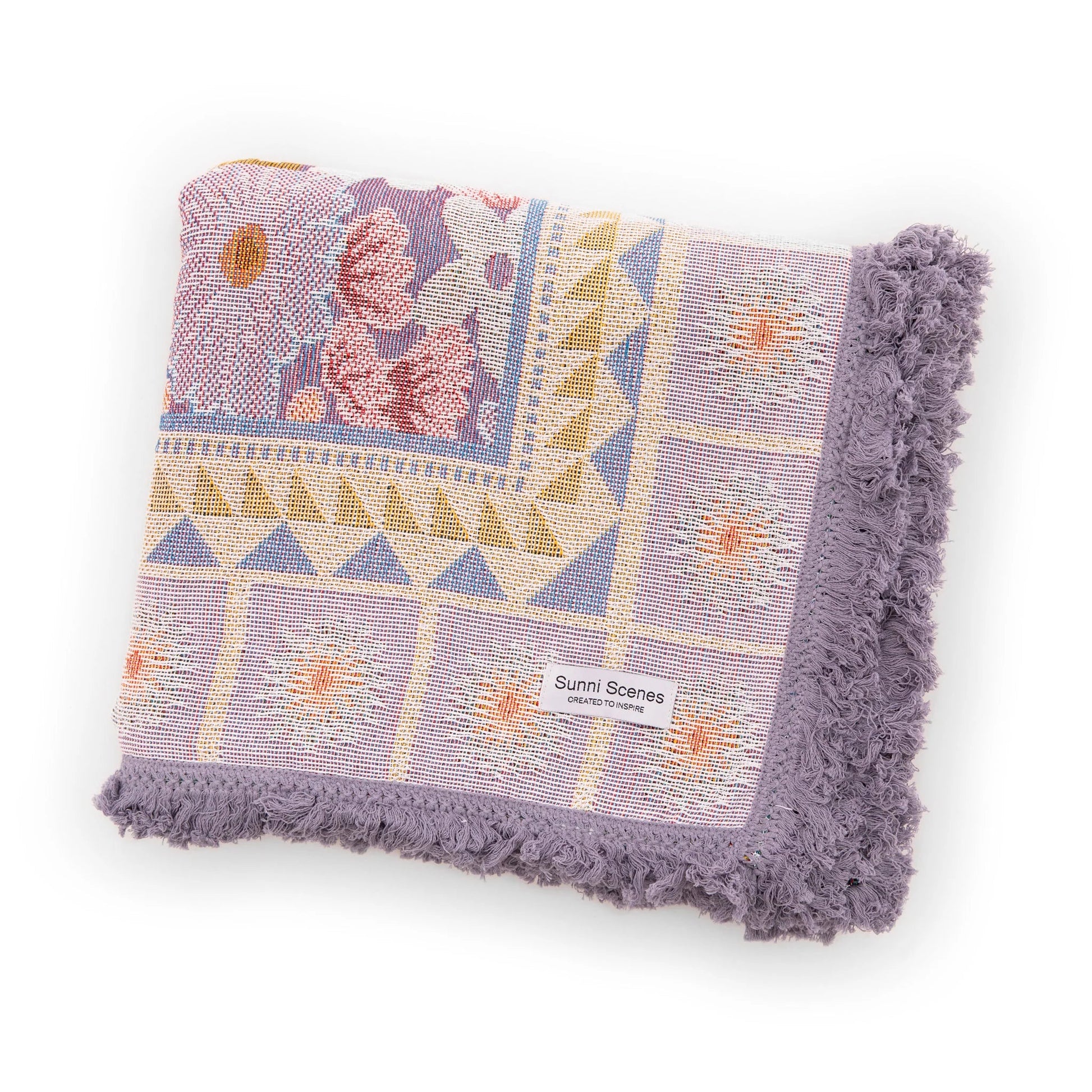 Lavender Throw Blanket or Beach Blanket | Extra Large 63" x 79" Woven Snuggle Blanket, Picnic Mat