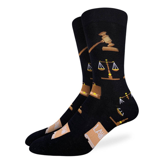 Law Men's Socks | Justice Scales & Gavel Legal Crew Socks