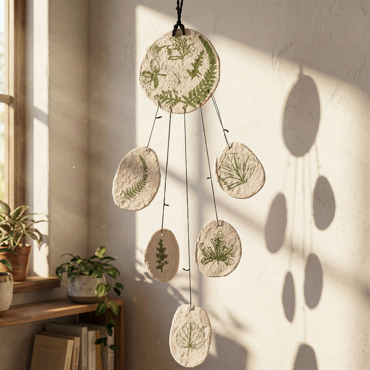 Leaf Study Hanging Decor | Paper-mache Nature-themed Wall Display | 3.75" x 15"