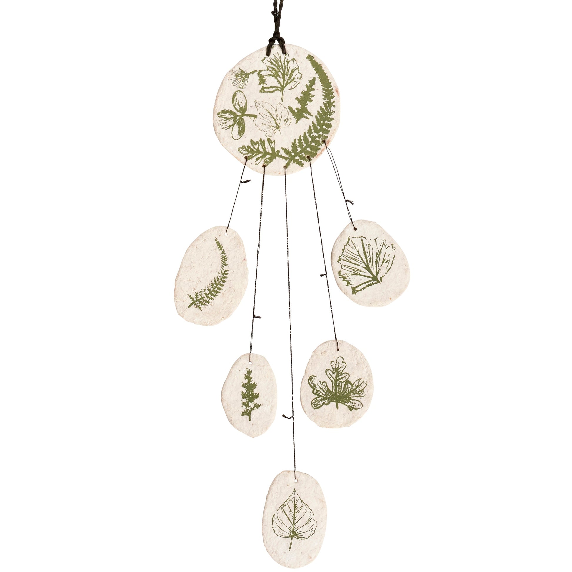 Leaf Study Hanging Decor | Paper-mache Nature-themed Wall Display | 3.75" x 15"