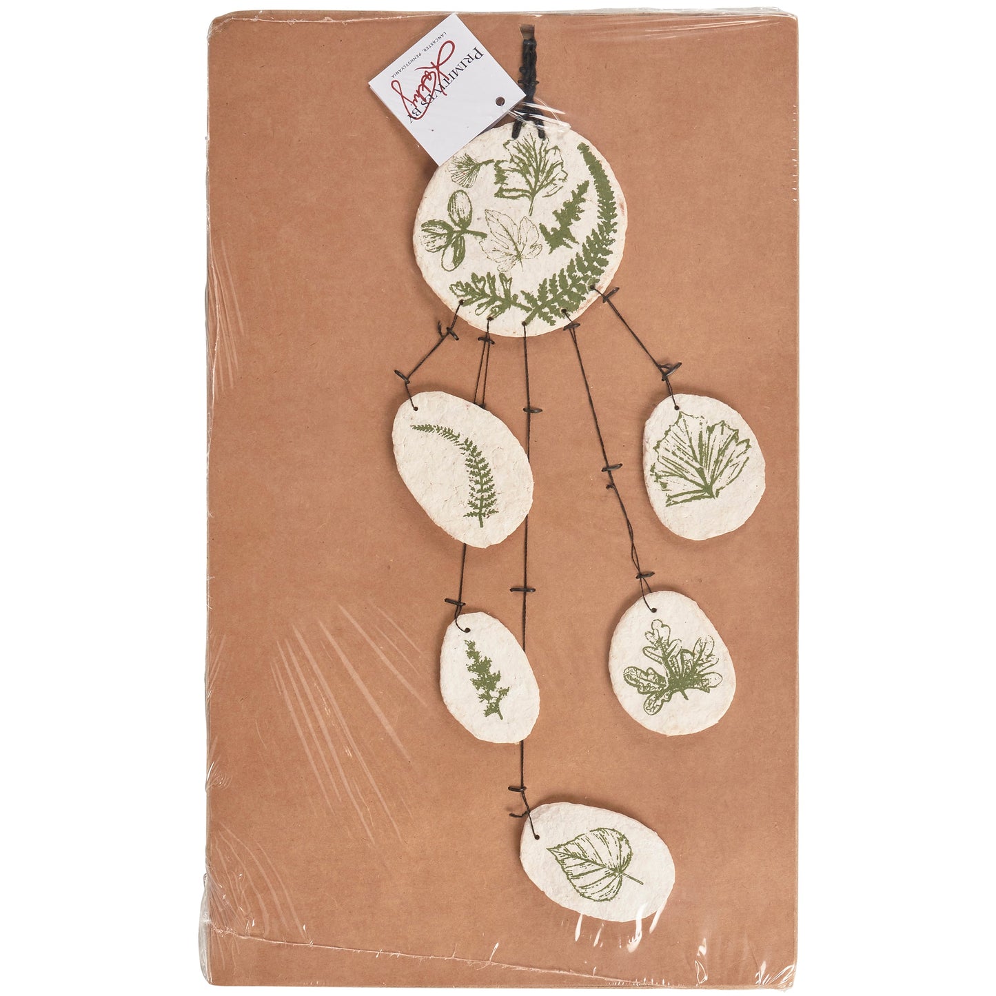 Leaf Study Hanging Decor | Paper-mache Nature-themed Wall Display | 3.75" x 15"