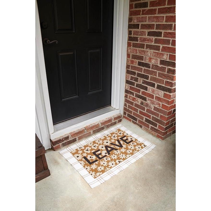 Leave Floral Rug | Skid-Resistant Backing Mat | Indoor/Outdoor 30" x 18"