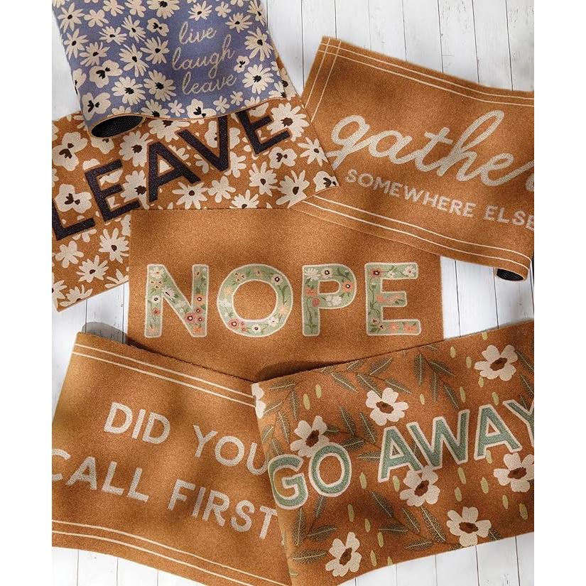 Leave Floral Rug | Skid-Resistant Backing Mat | Indoor/Outdoor 30" x 18"