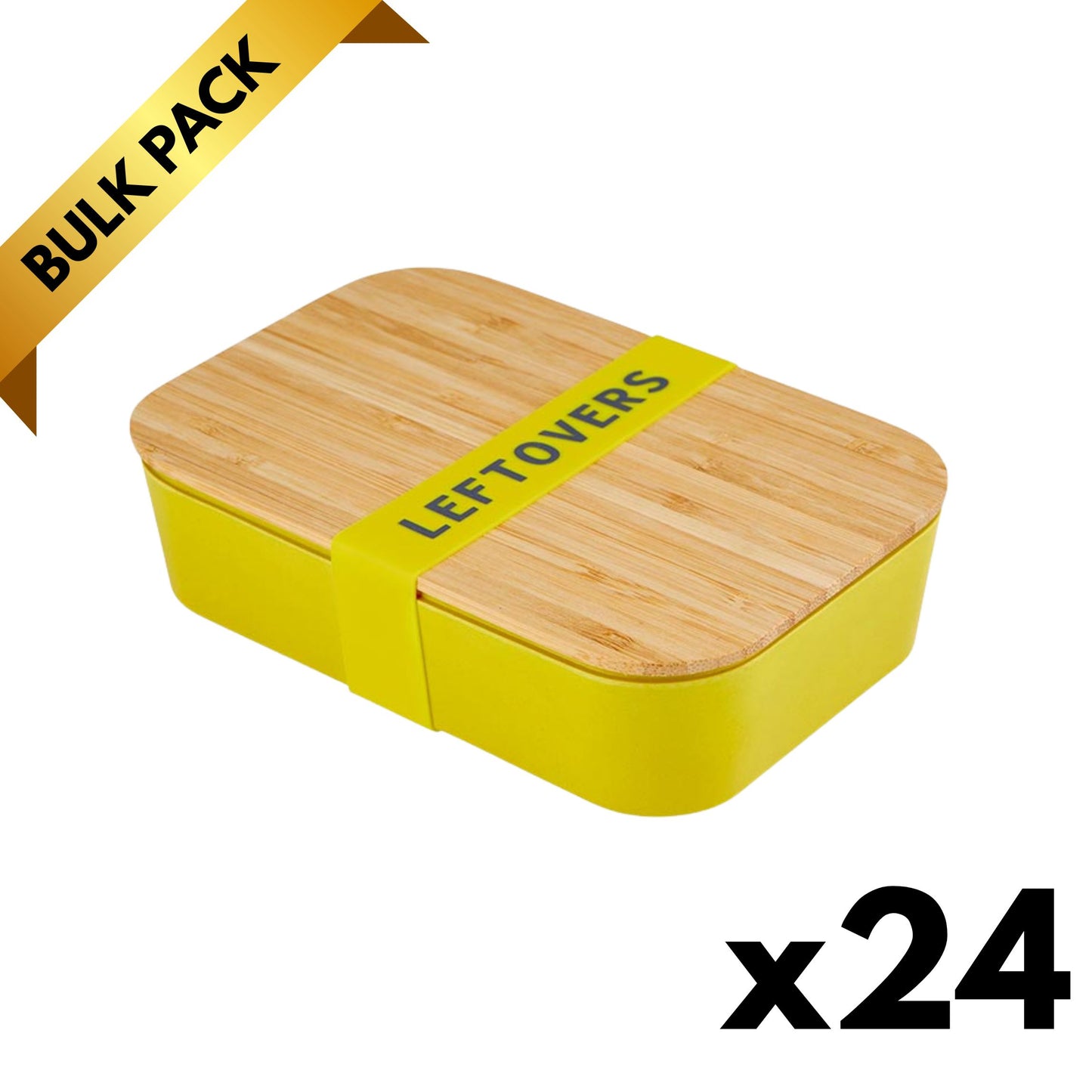 Leftovers Bamboo Lunch Box (Vivid Yellow) — Bulk Lot of 24 (Gifting, Events & Resale)-Santa Barbara Design Studio-The Bullish Store