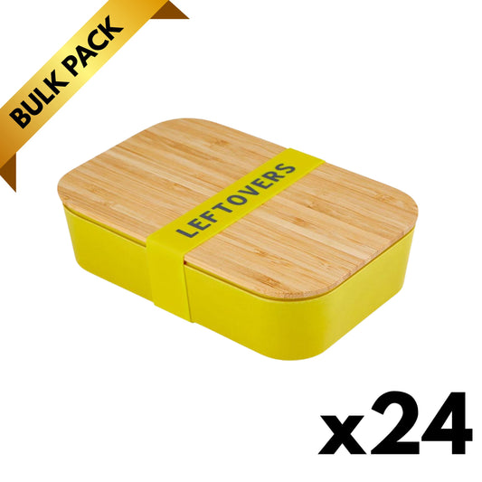 Leftovers Bamboo Lunch Box (Vivid Yellow) — Bulk Lot of 24 (Gifting, Events & Resale)-Santa Barbara Design Studio-The Bullish Store