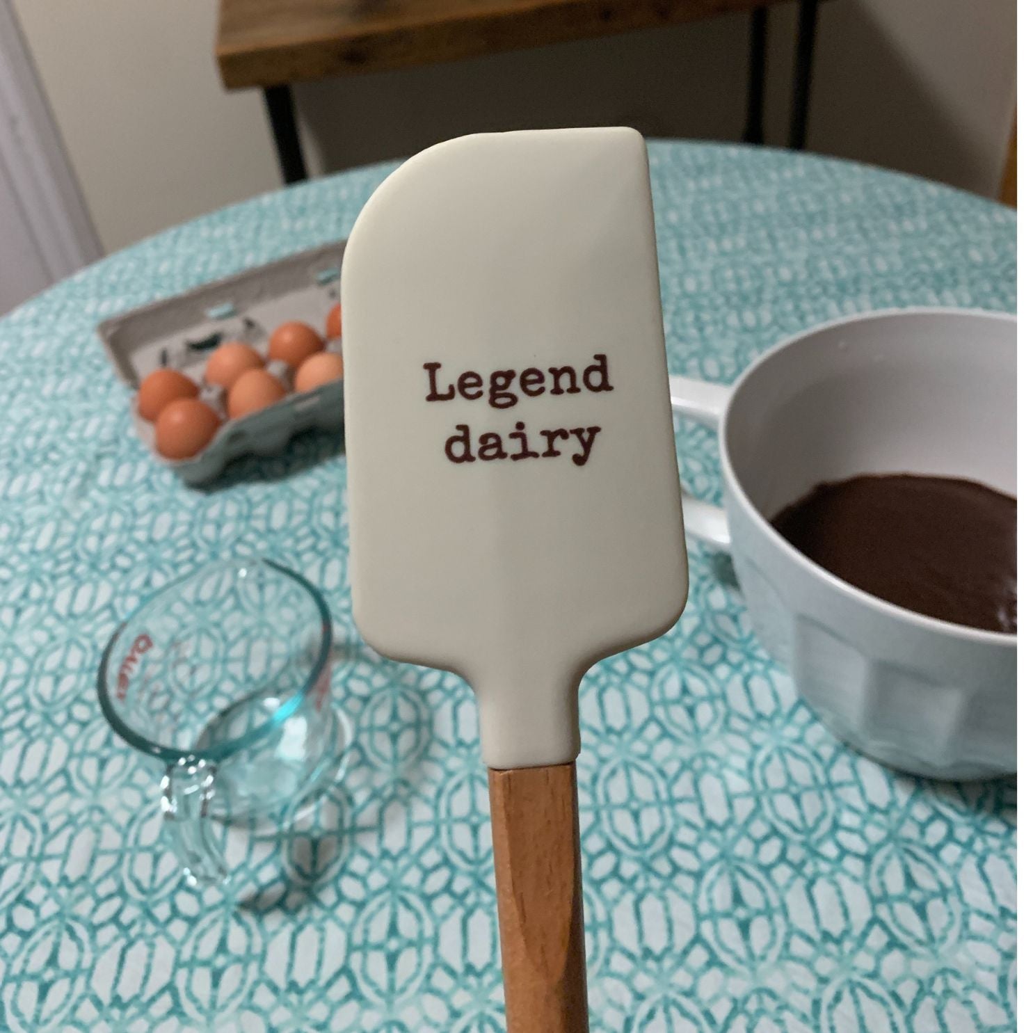 Legend Dairy Cow Spatula With A Wooden Handle