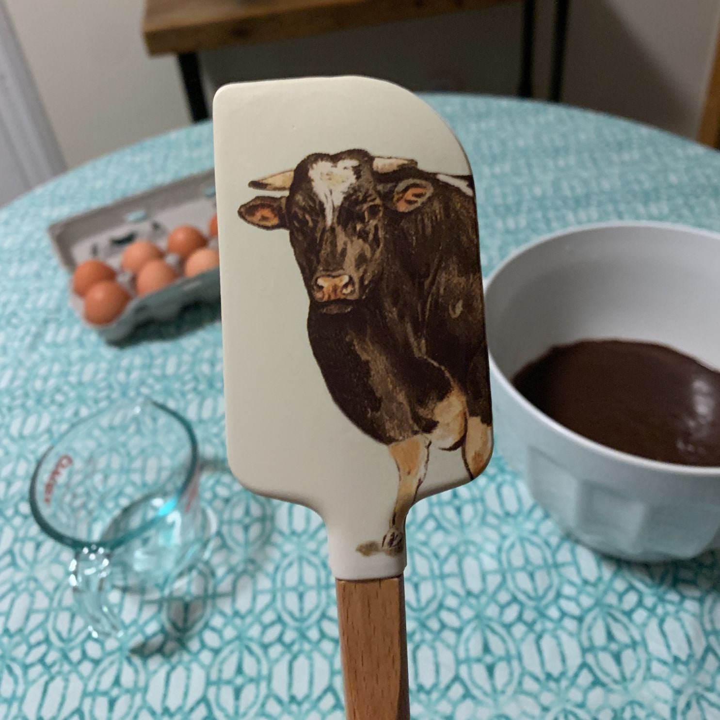 Legend Dairy Cow Spatula With A Wooden Handle