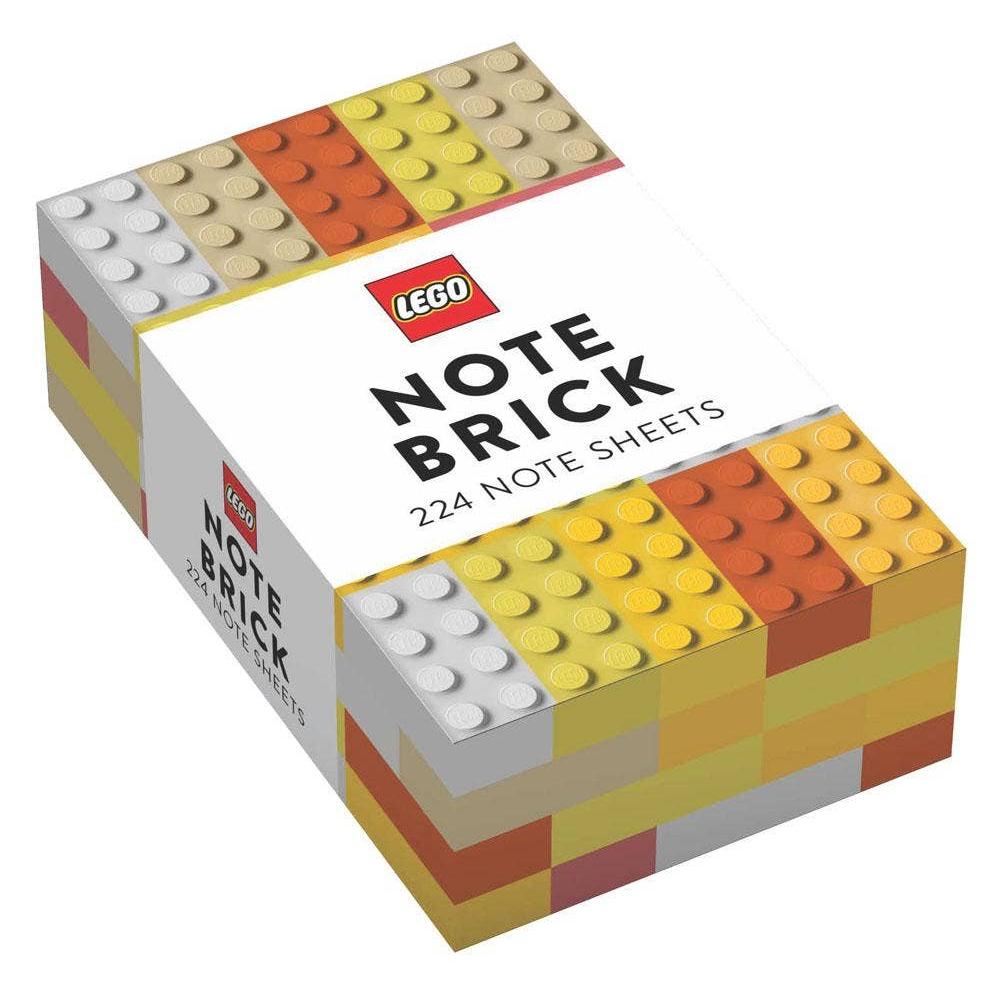 Lego Note Brick Yellow-Orange in Lego-like Keepsake Box | 200 Note Sheets Stationery Notepad