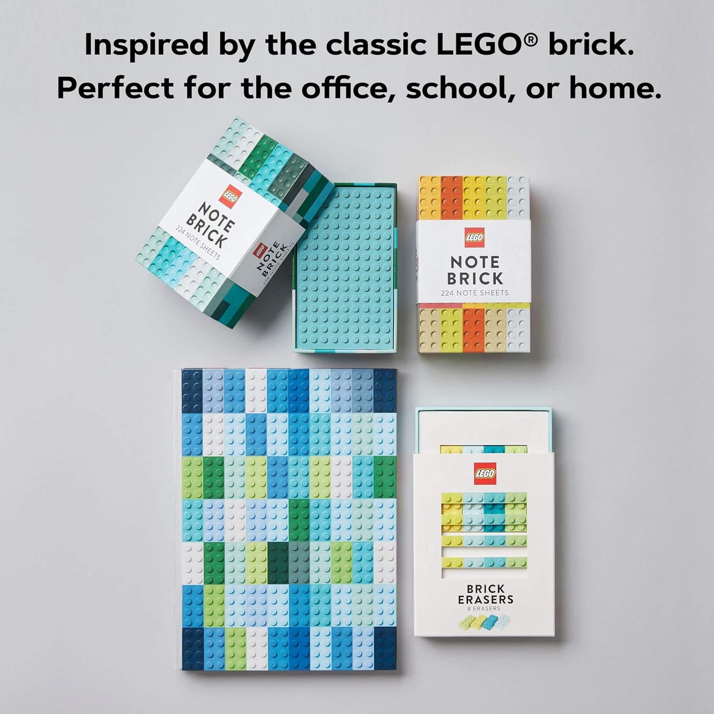 Lego Note Brick in Blue-Green | Fun Stationery Note Sheet Notepad | 200 Colorful Sheets