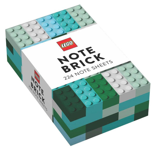 Lego Note Brick in Blue-Green | Fun Stationery Note Sheet Notepad | 200 Colorful Sheets