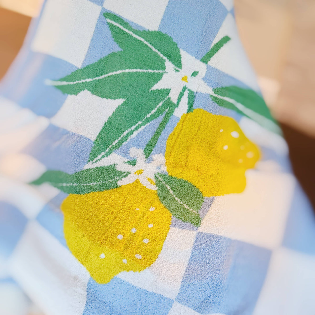 Lemon Drop Gingham Blanket in Blue and White-Ellison+Young-The Bullish Store