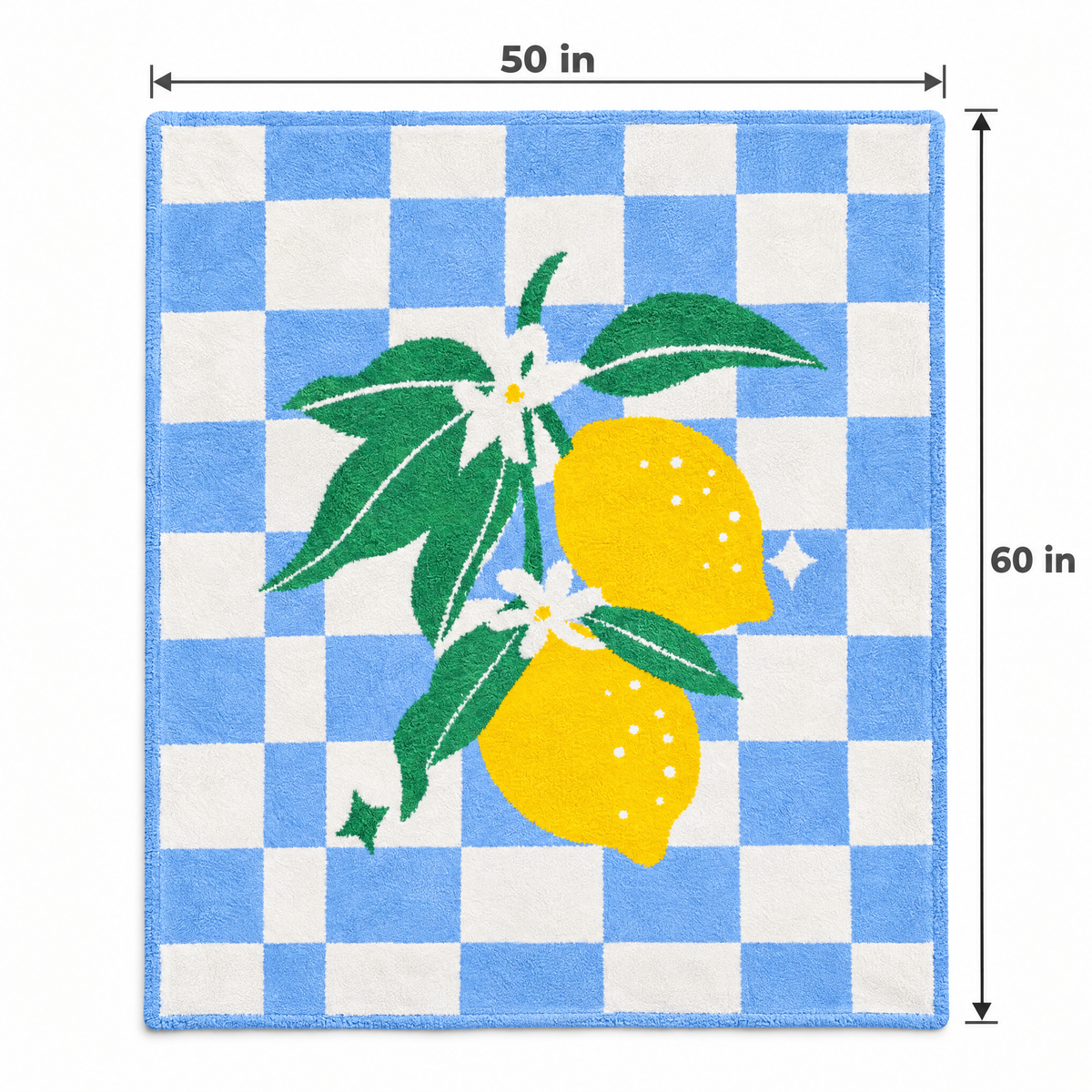 Lemon Drop Gingham Blanket in Blue and White-Ellison+Young-The Bullish Store