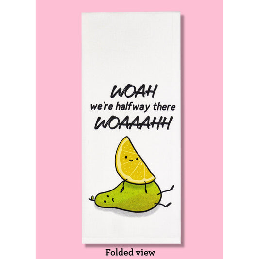 Lemon on a Pear Dishtowel | Hangable Funny Saying Cotton Towel