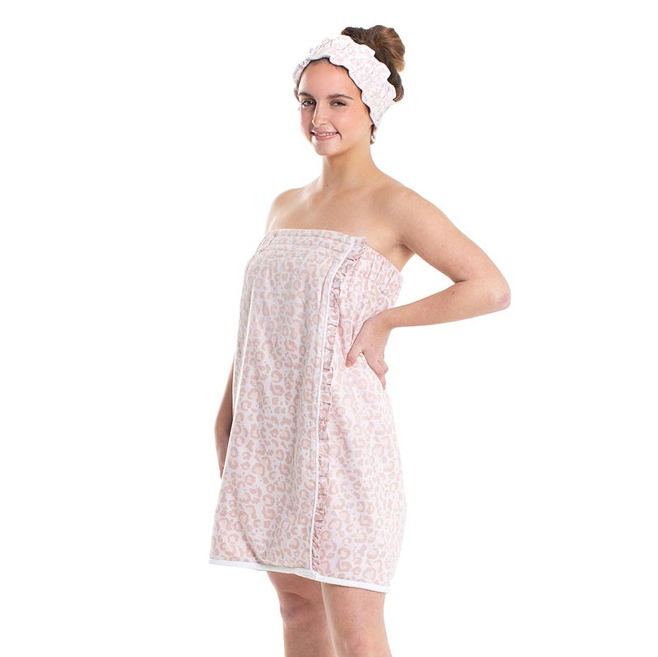 Leopard Spa Wrap and Headband Set | Giftable Bath Body Towel Shower Essentials