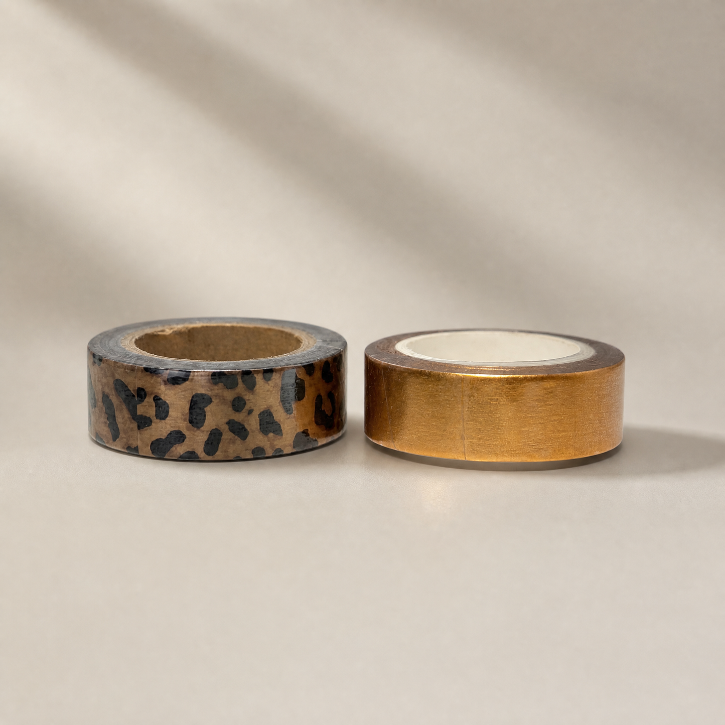 Leopard and Copper Washi Tape Set | Metallic Leopard Print & Copper | Set of 2