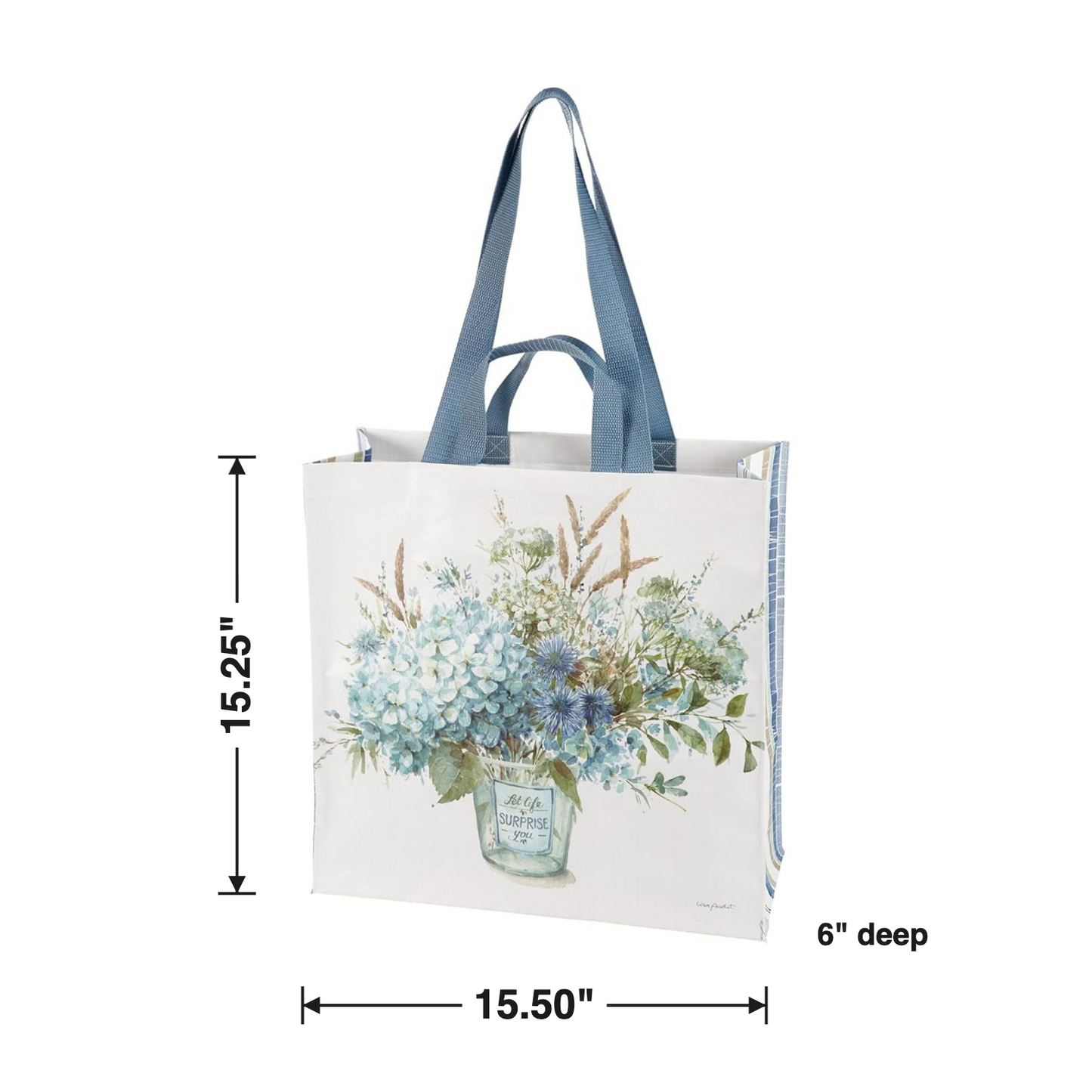Size chart — 15.50" W x 15.25" H x 6" D