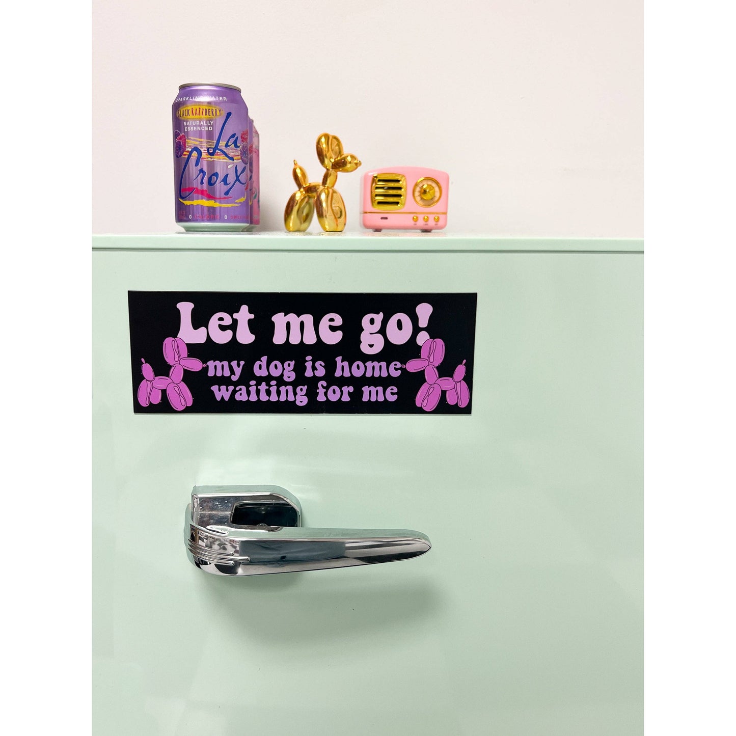 Let Me Go My Dog Is Waiting For Me Car Magnet | Weatherproof Vehicle Magnetic Surface Decor | 3" x 8.5"