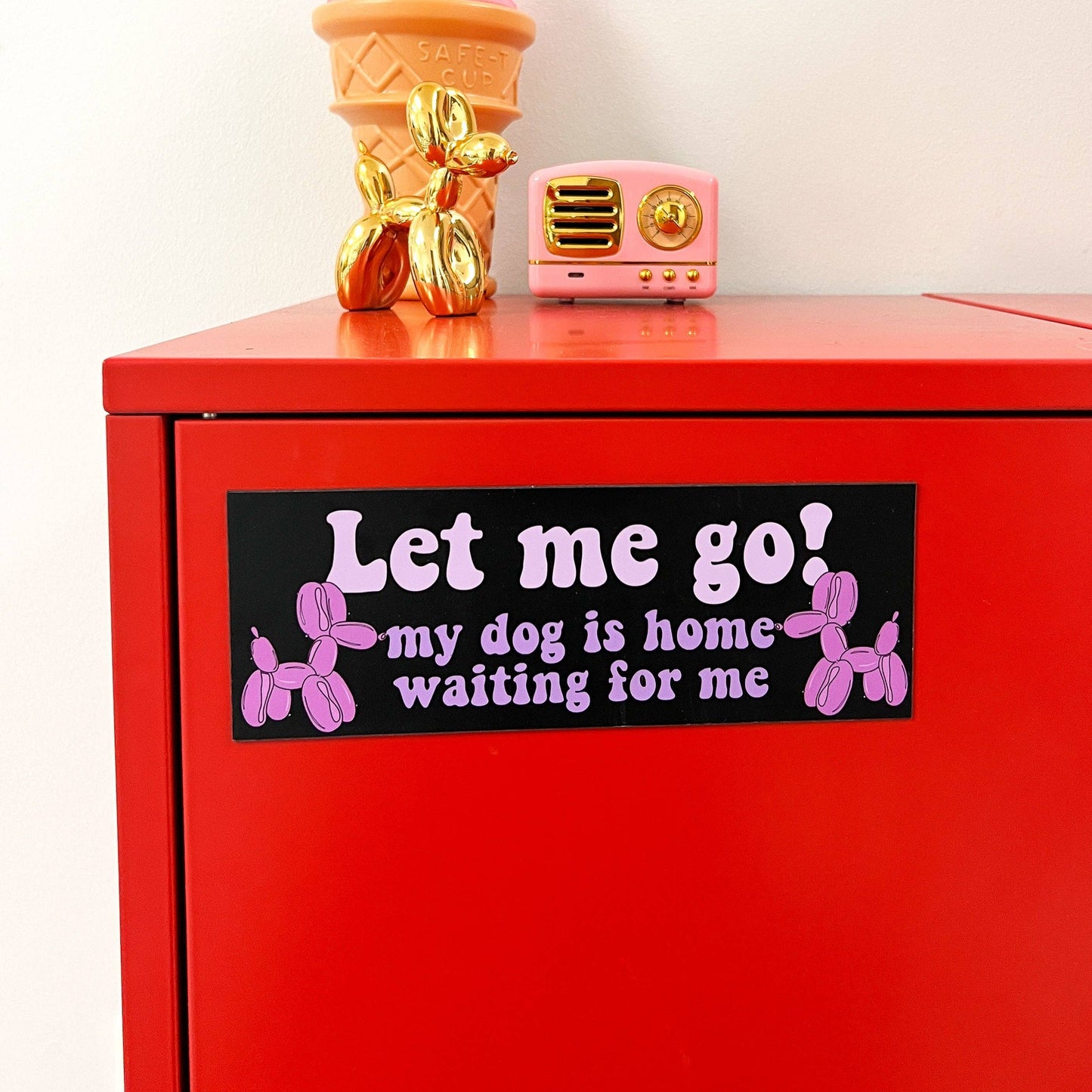 Let Me Go My Dog Is Waiting For Me Car Magnet | Weatherproof Vehicle Magnetic Surface Decor | 3" x 8.5"