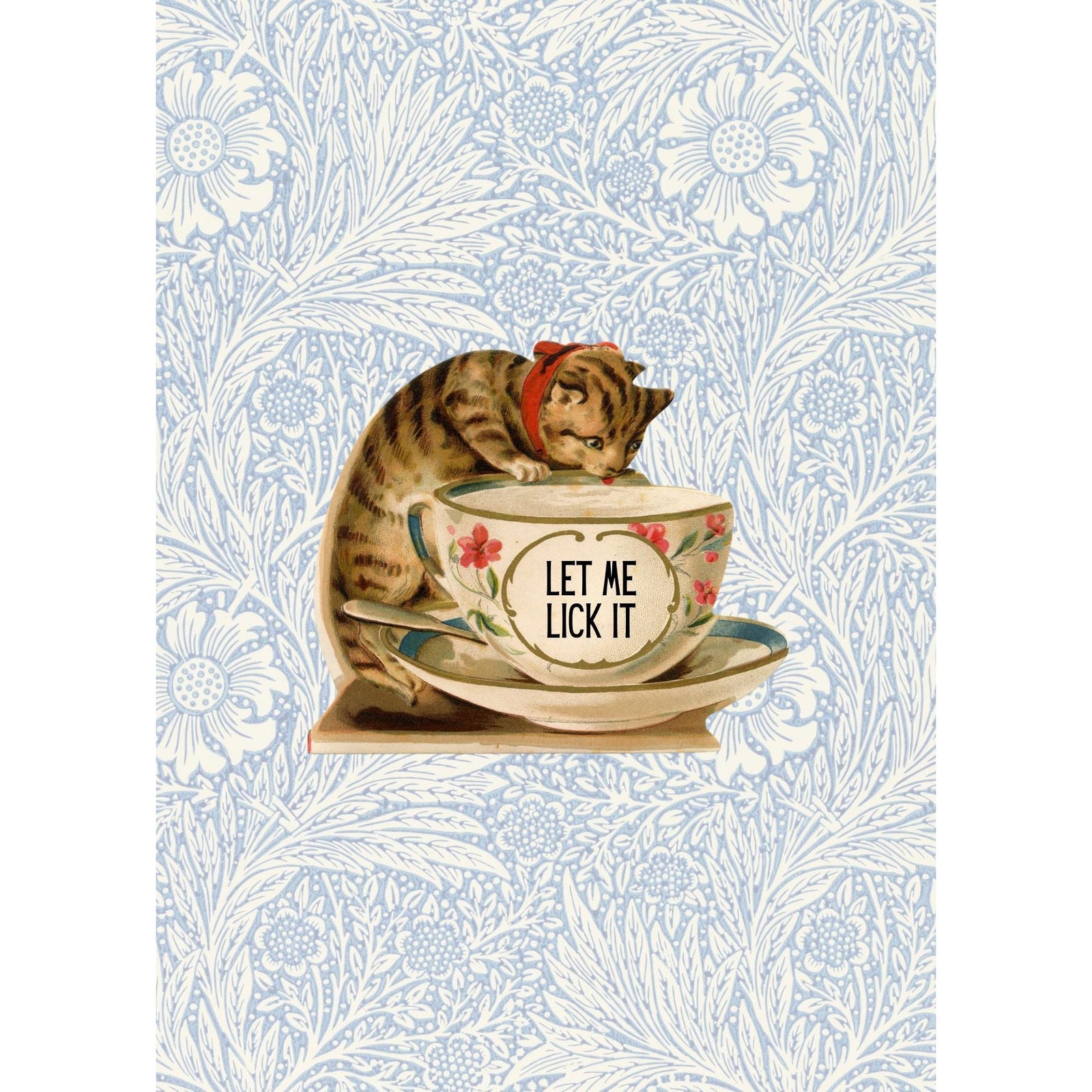 Let Me Lick It Vintage Kitty Framed Wall Art | GetBullish Original Quote Sign