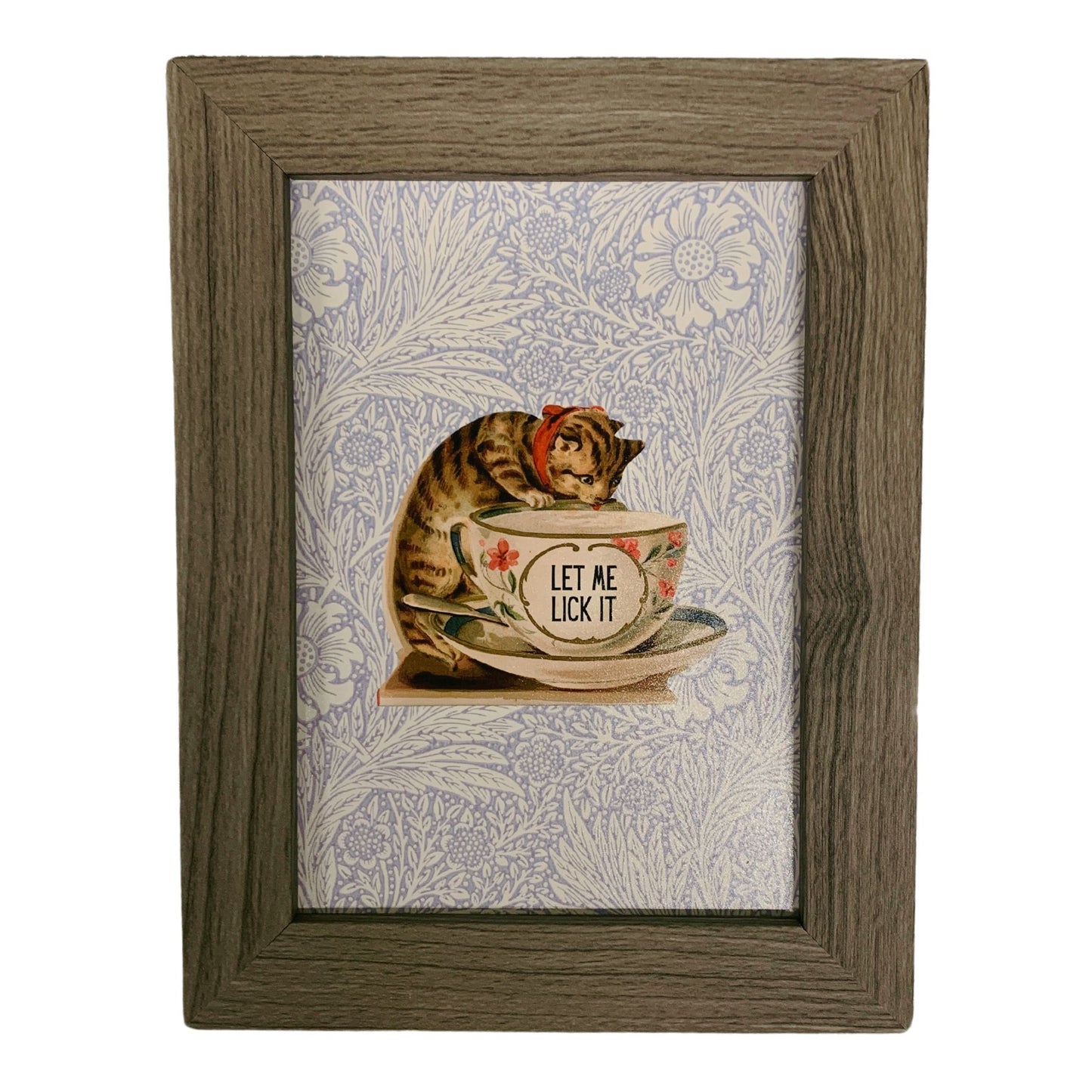 Let Me Lick It Vintage Kitty Framed Wall Art | GetBullish Original Quote Sign