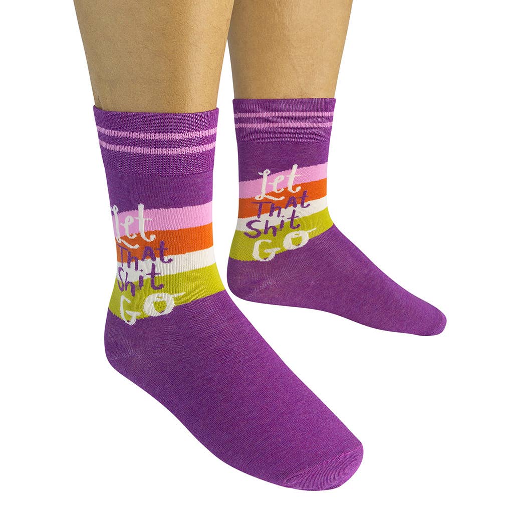 Let That Shit Go Socks in Purple