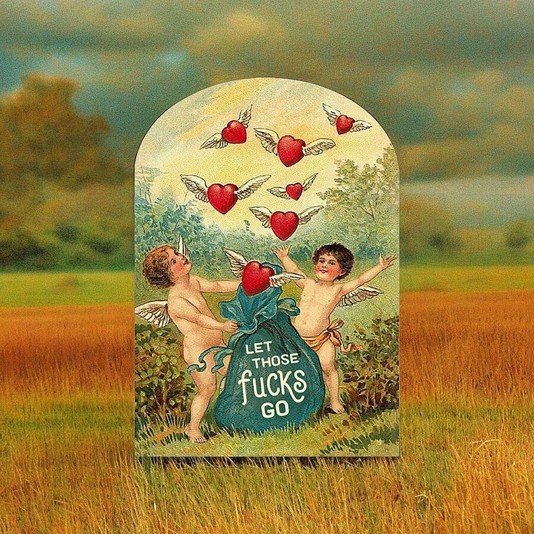 Let Those Fucks Go Funny Vintage Style Card | Blank Card