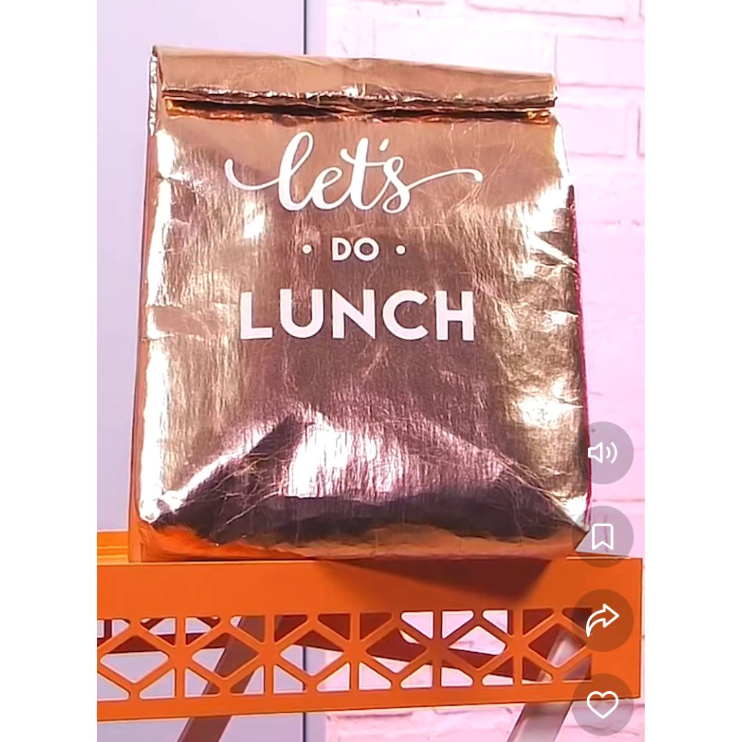 Let's Do Lunch Washable Paper Insulated Bag in Rose Gold | Pack of 4