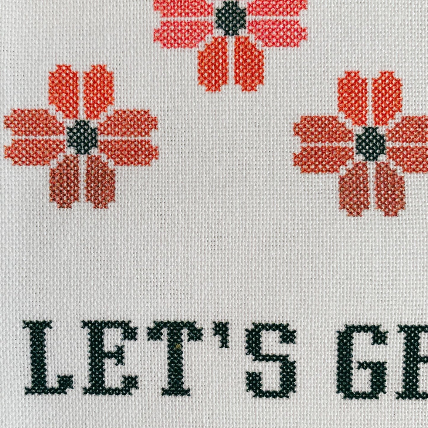 Let's Get All Freaky and Shit Cross-Stitch Print Dishtowel | Hangable Rude Funny Saying Cotton Towel