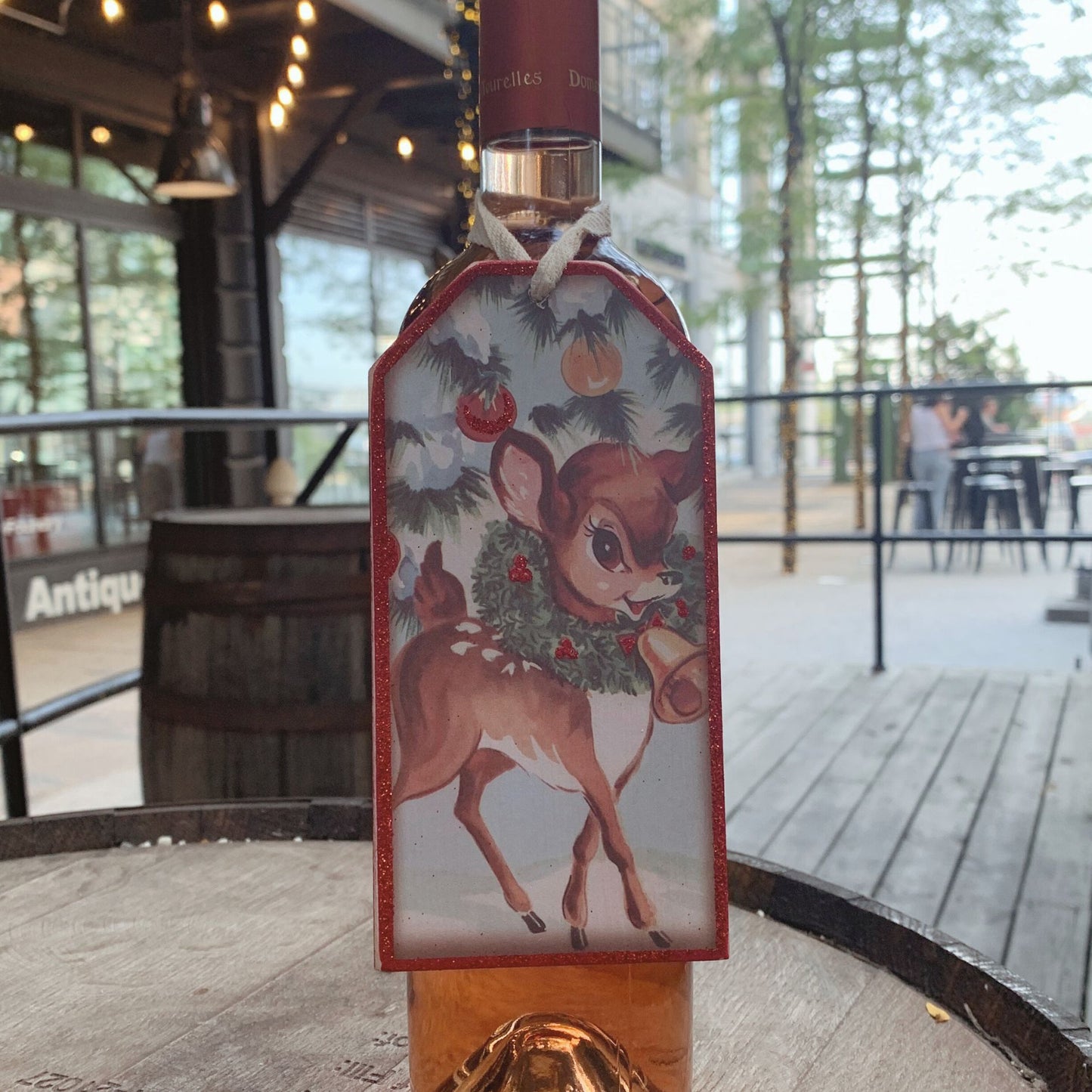 Let's Get Blitzen Wooden Wine Bottle Tag