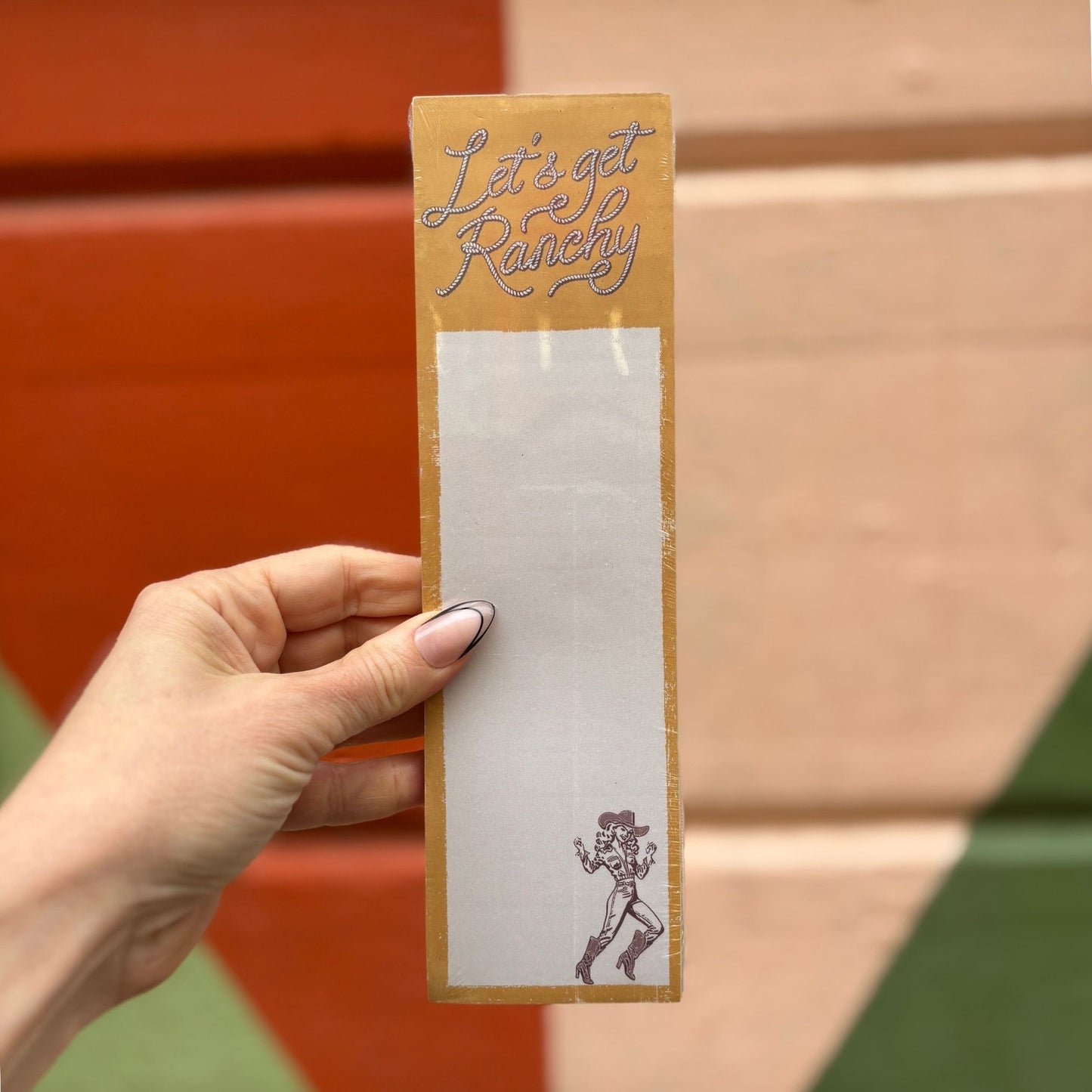 Let's Get Ranchy Magnetic List Pad with Cowgirl Illustrations | Western-themed Notepad | 2.75" x 9.50"