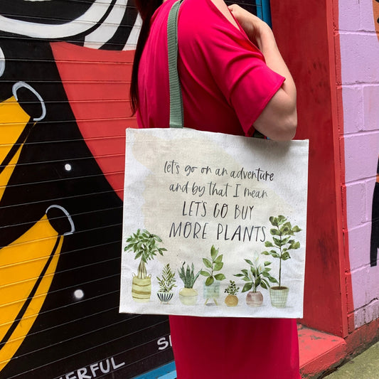 Let's Go Buy More Plants Market Tote Bag